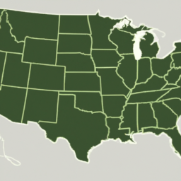 description: an anonymous image shows a map of the united states with different states highlighted in green, indicating the states where marijuana has been legalized for recreational use.