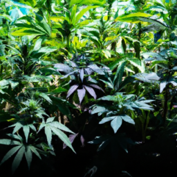 description: an anonymous image showcasing various cannabis plants with different leaf shapes and colors, highlighting the diversity in the plant species.