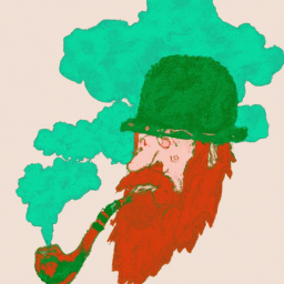 Description: An anonymous image shows a small, green-suited figure with a red beard and a pipe in his mouth, surrounded by a cloud of smoke.