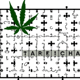 description: an anonymous image of a crossword puzzle with clues related to the cannabis plant, such as "a strain known for its uplifting effects" and "the part of the plant where thc is most concentrated."