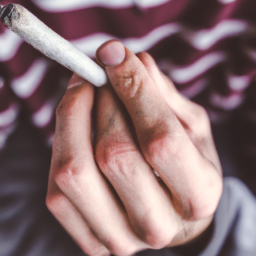 Description: A person holding a joint, with their face obscured.Source: https://www.pexels.com/photo/person-holding-joint-3749130/