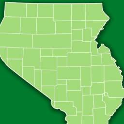 A map of the United States with Illinois highlighted in green.