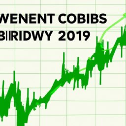 Description: An illustration of a stock market graph with a line trending upward, representing an opportunity to invest in cannabis stocks for 2023.