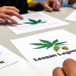 description: an image showing a group of individuals discussing medical marijuana in a clinic setting, with charts and documents on the table.category: learn