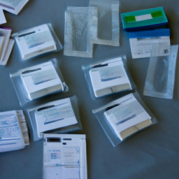 description: an anonymous image depicting a collection of drug testing kits with different labels and methods.