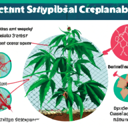 Description: An image of a cannabis plant that has been infected with Hop Latent Viroid, with a description of the virus and how to protect cannabis yields from it.